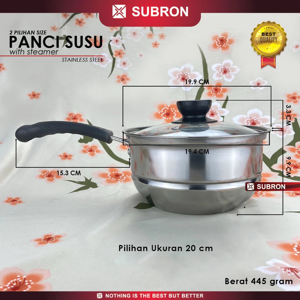 SUBRON Panci Susu Milk Pot Steamer Kukus 20 Cm