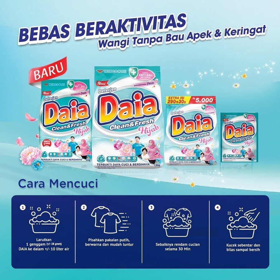 Wings Daia Detergen Bubuk Clean & Fresh Hijab