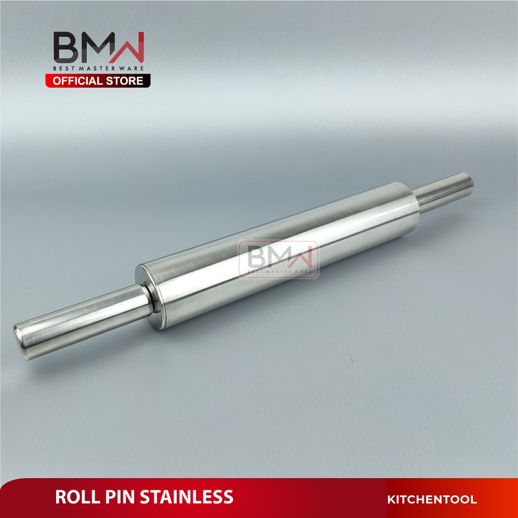 BMW Kitchen Ware Rolling Pin Penggilas Adonan Kue Pemipih Stainless Steel