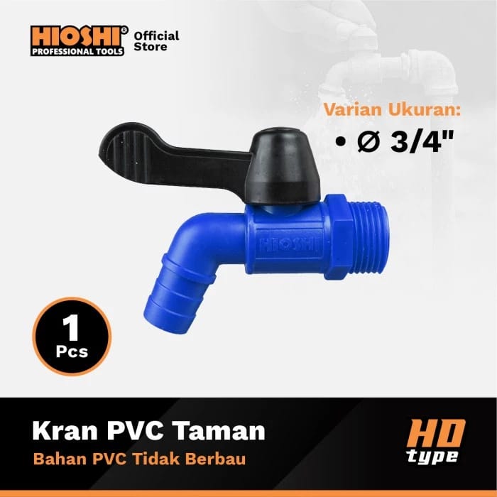 Hioshi Sanitary Hioshi Kran PVC Taman 3/4"