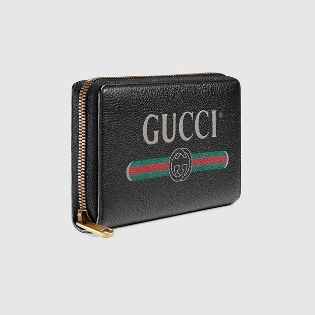 Gucci Gucci Print Leather Zip Around Wallet Style ‎496317 0GCAT 8163