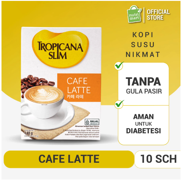 Nutrifood Tropicana Slim Cafe Latte Box (10 sachet x 14 gram)