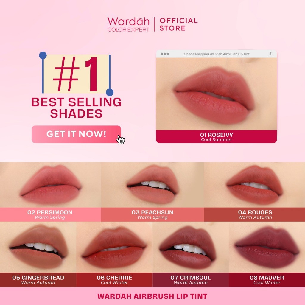 Wardah Airbrush Lip Tint 01 Roseivy