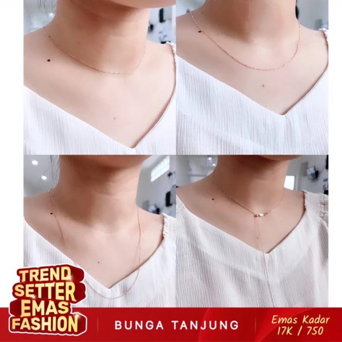 Sentosa Indika Bunga Tanjung Bunga Tanjung Kalung Serut Emas 17k