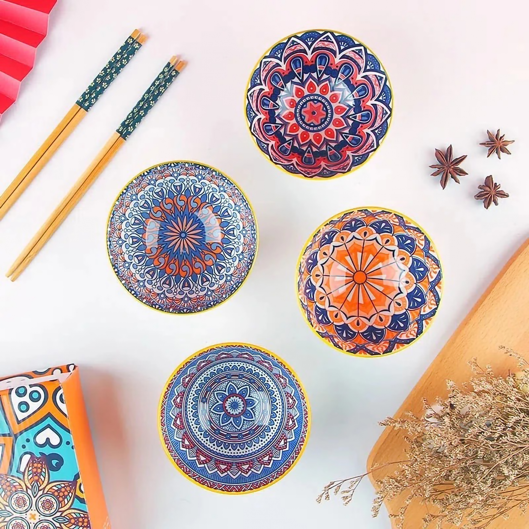  Earise Japanese Ceramic Bowl Set 6 pcs