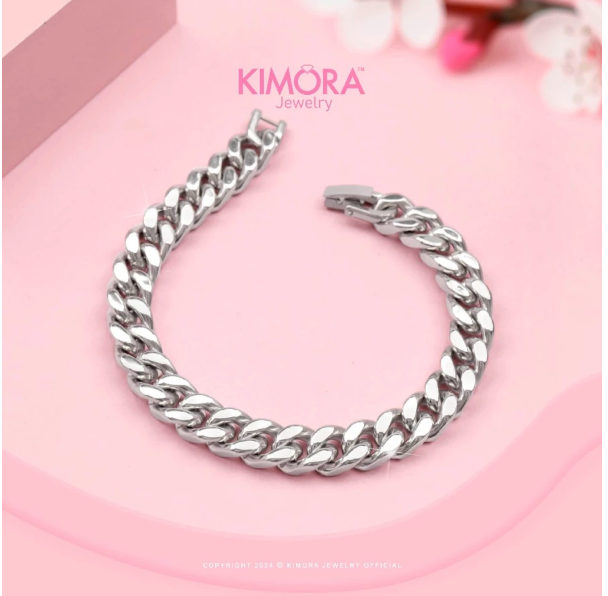  Kimora Gelang Rantai Sisik Naga Titanium Gisela Gtt382