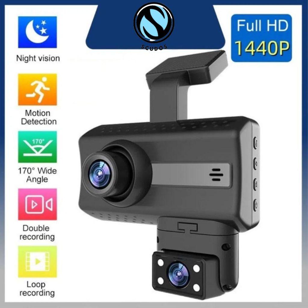 SCUDOS Dashcam Mobil 1440P Dual Lens  5