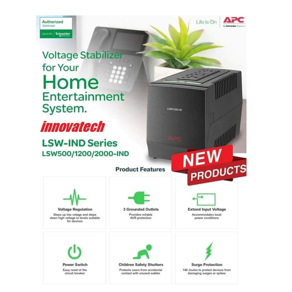 Schneider Electric APC Stabilizer Stavolt AVR LSW1200-IND