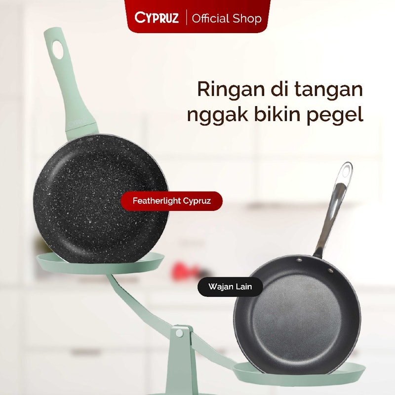 Cypruz Wajan Penggorengan Anti Lengket Featherlight Series 20 cm Green 4