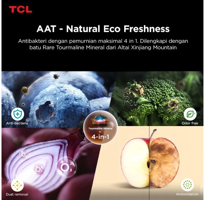 Yongwang Electronics Indonesia TCL Kulkas 2 Pintu Side by Side P620SBS