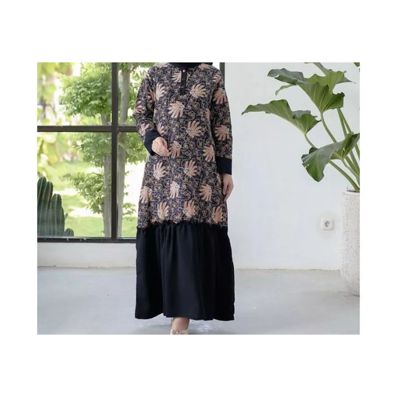 Benang Raja Gamis Motif Daun Padi 3