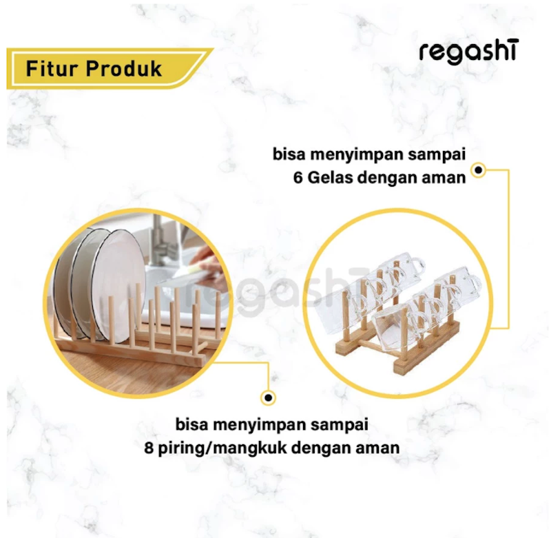 Regashi Wooden Dish Rack 4