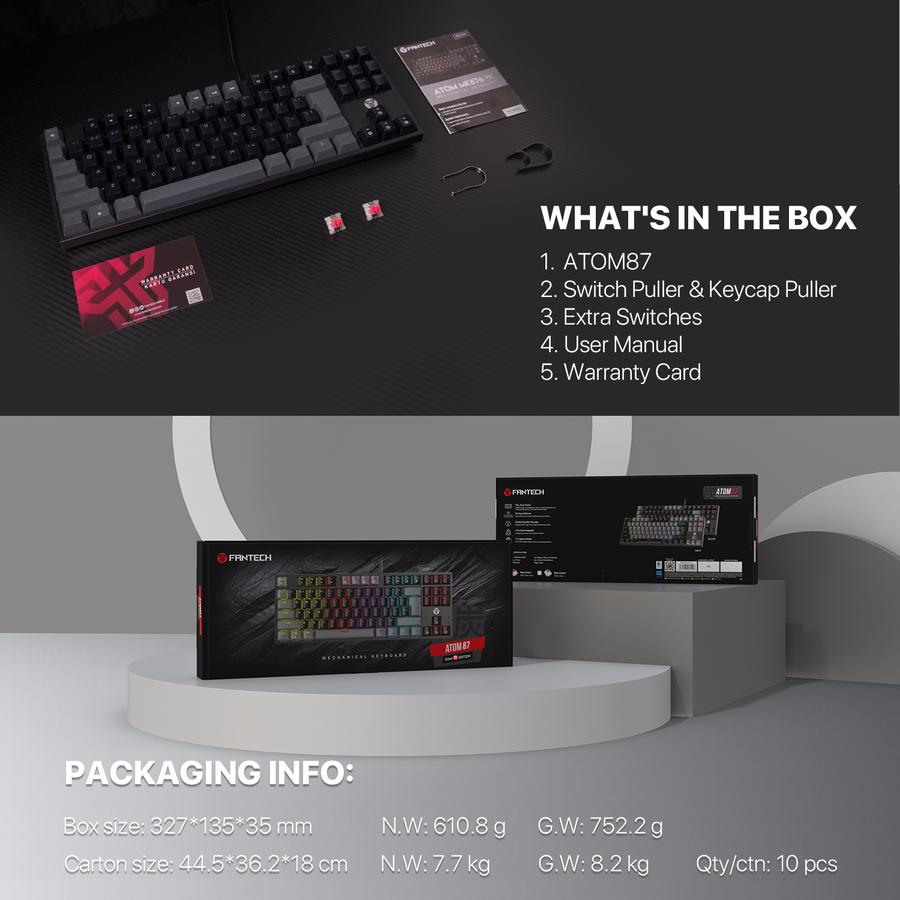 Fantech Indonesia Fantech Mechanical Keyboard ATOM TKL  MK876