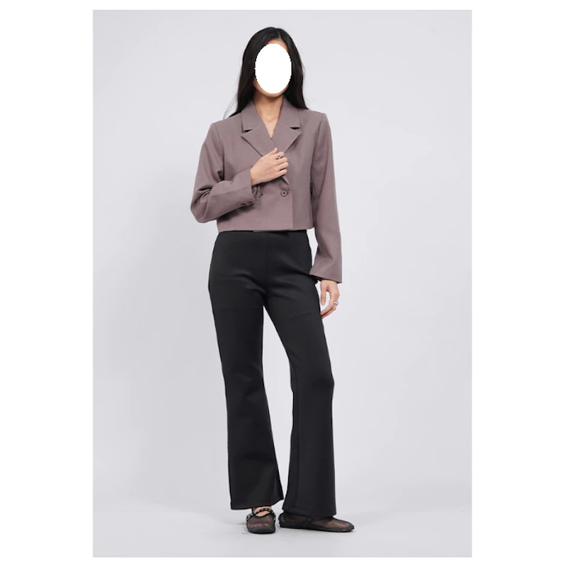 Executive Double Breasted Crop Blazer Taupe 5