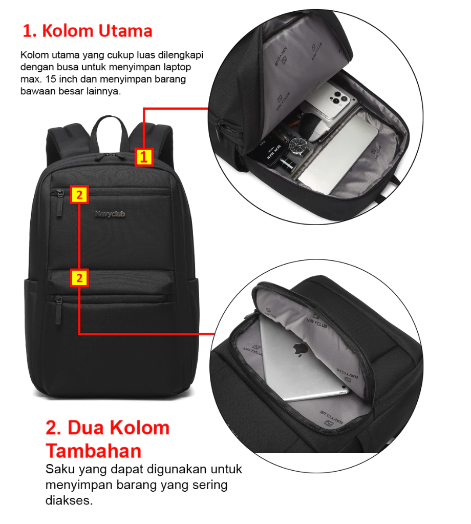 Navy Club Tas Ransel Laptop HIE  3