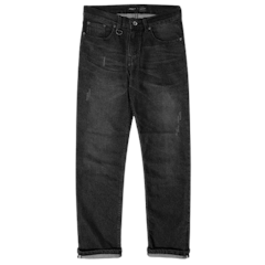 HIGHTY Black Charcoal Washed Ripped Jeans Pants