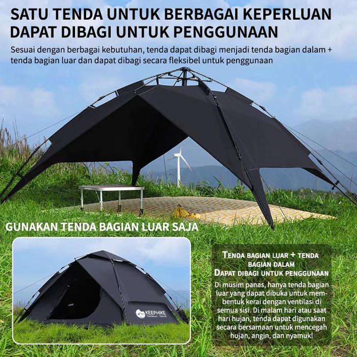  KEEPHlKE Fully Aoutomatic Quick-Open Tent KH0594BK