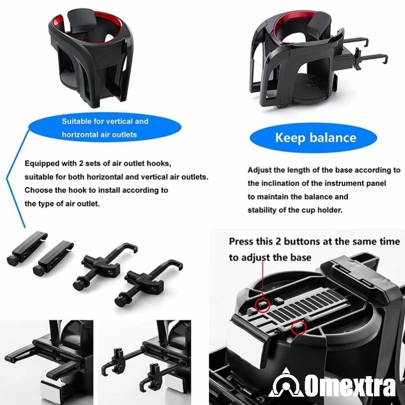Omextra Car Cup Holder + Phone Holder