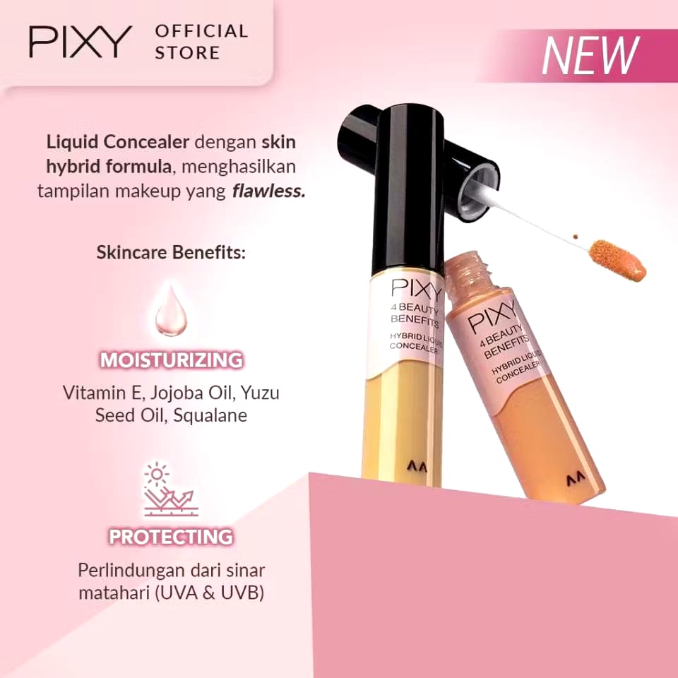 Mandom Indonesia PIXY 4 Beauty Benefits Hybrid Liquid Concealer 02 Orange Beige