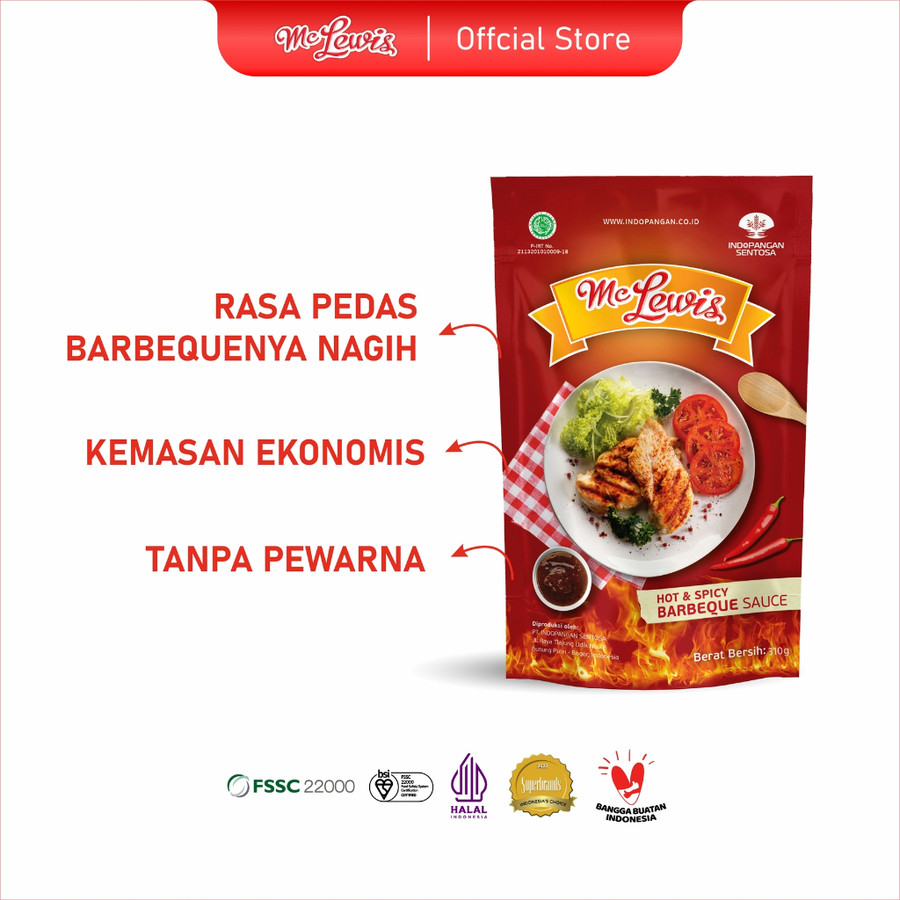 Indopangan Sentosa Mc Lewis Hot Spicy Barbeque Sauce