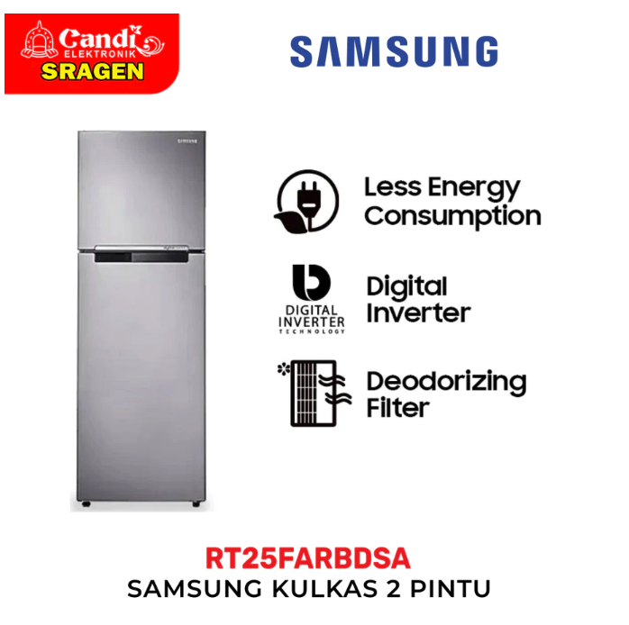 Samsung Electronics Samsung Kulkas 2 Pintu dengan All-around Cooling 264L RT25FARBDSA/SE