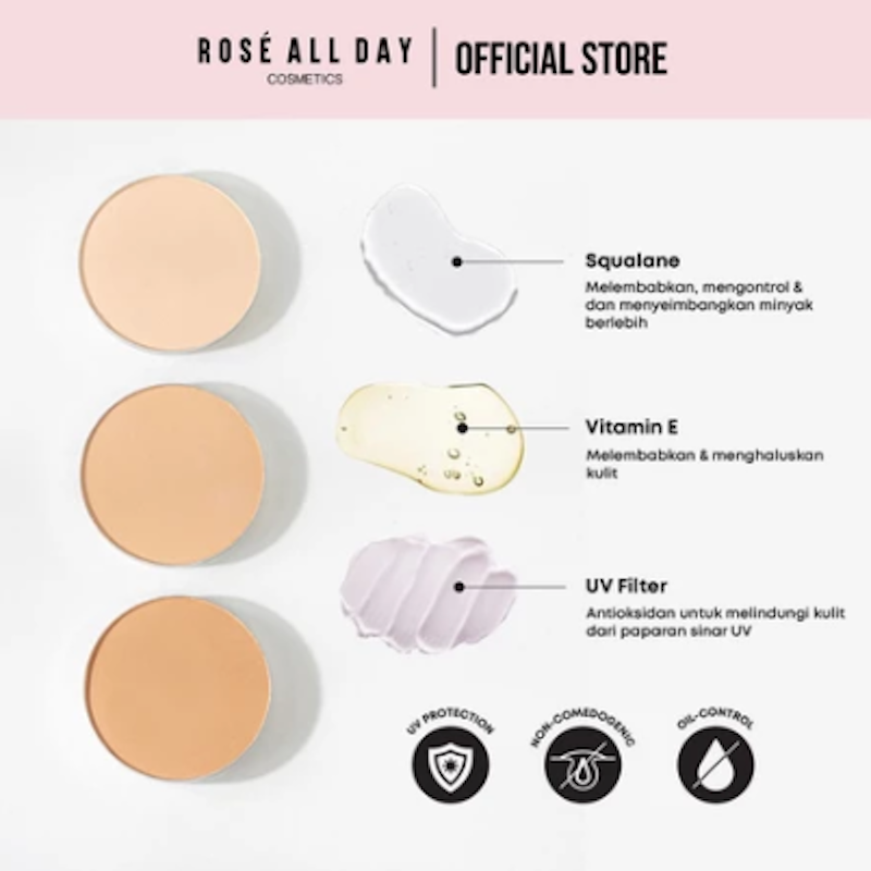 Rosé All Day The Realest Lightweight Compact Powder Tan 2
