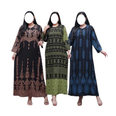 Batik Prass Daster Lengan Panjang Kekinian Kancing Depan