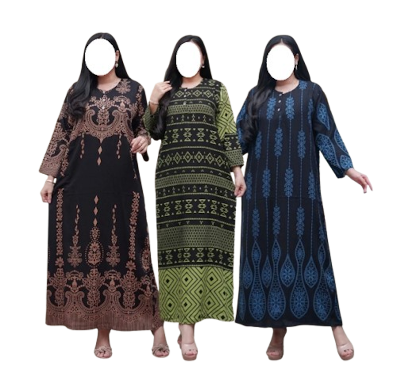 Batik Prass Daster Lengan Panjang Kekinian Kancing Depan 1