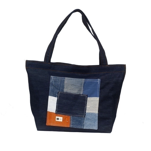 Controlnew  Tote Bag - Denim Raw Handmade