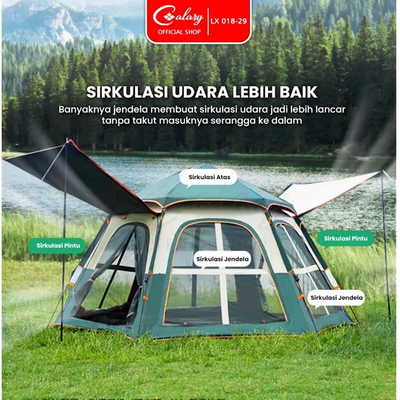 CALARY Tenda Camping 2 Pintu 4