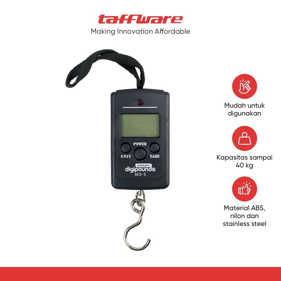 Jakarta Digital Nusantara Taffware Digipounds Timbangan Koper Digital 40 kg  OCS-3