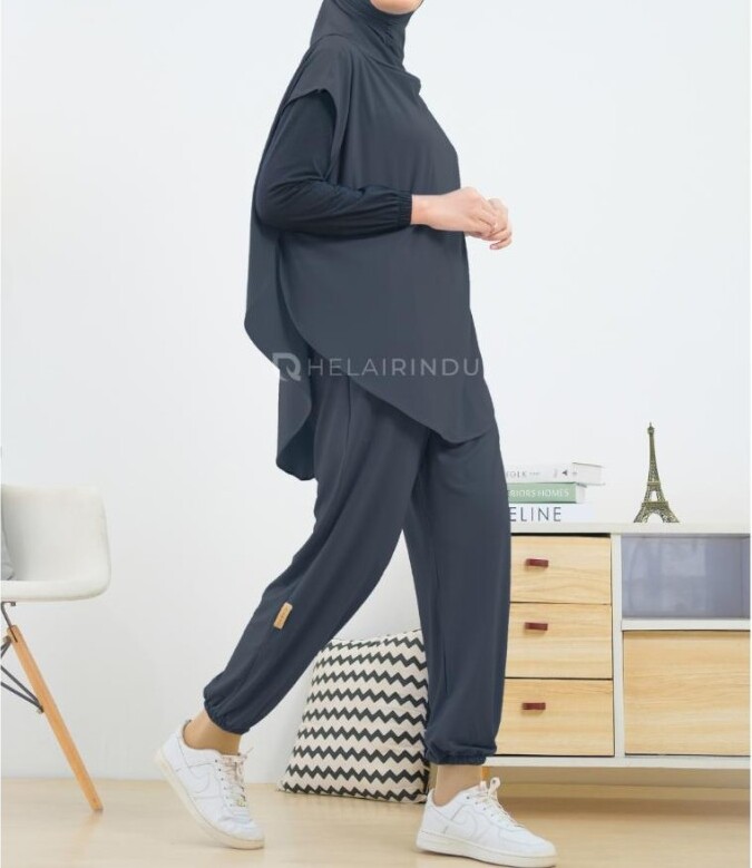  HELAIRINDU Setelan Hijab Olahraga Wanita 