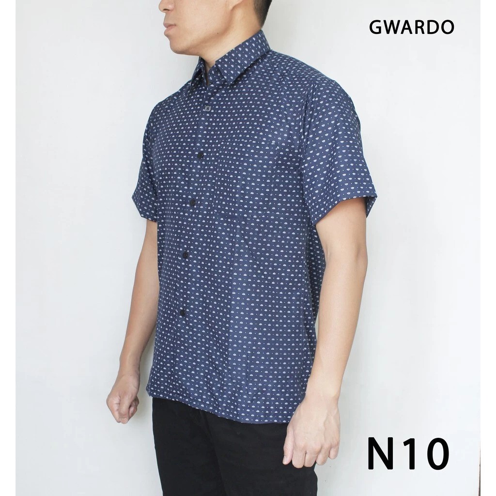  Gwardo Kemeja Slimfit Motif Bunga N-10