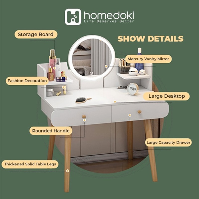 Homedoki Meja Rias Modern Minimalis HD058