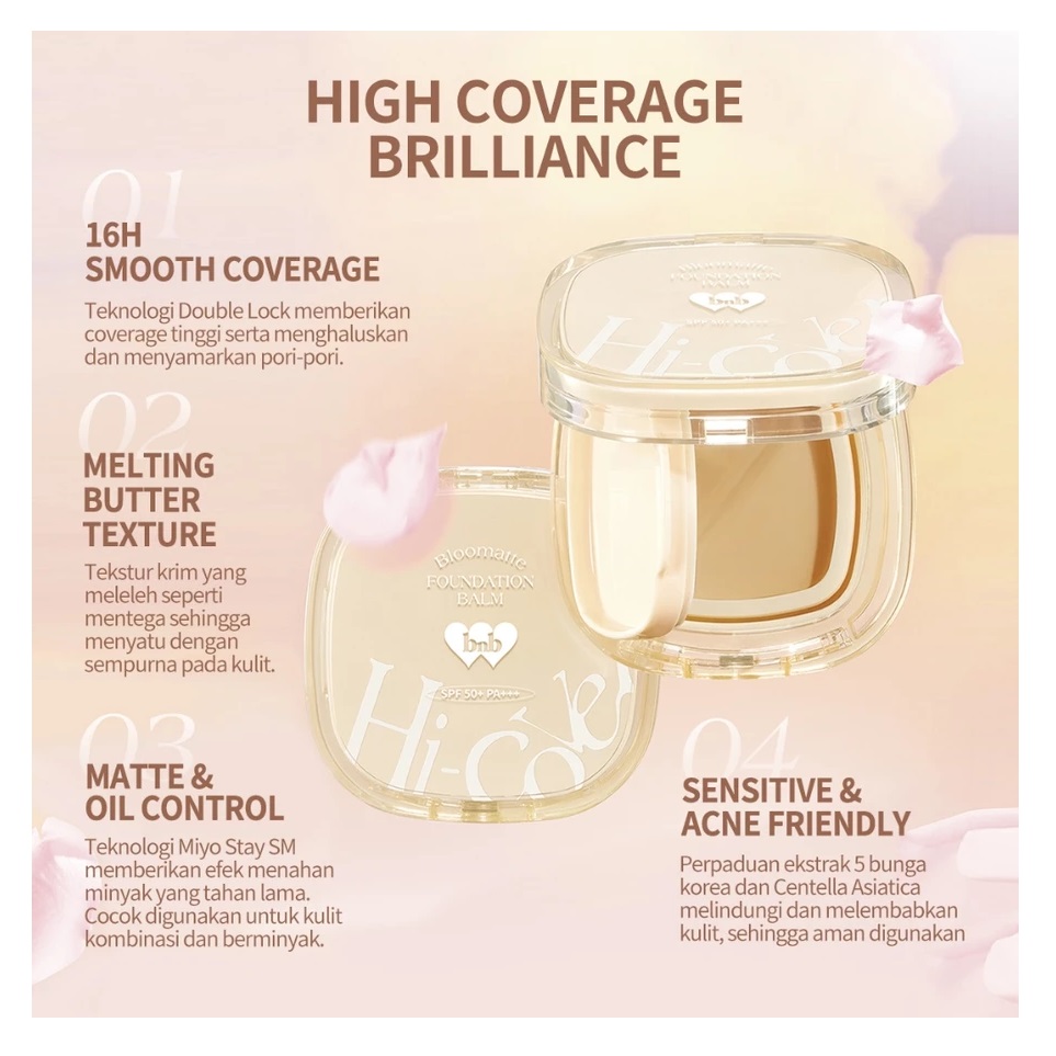 HEBE Beauty Style Barenbliss Bloomatte Hi-cover Foundation Balm SPF 50+ PA+++ FN1 Pearl