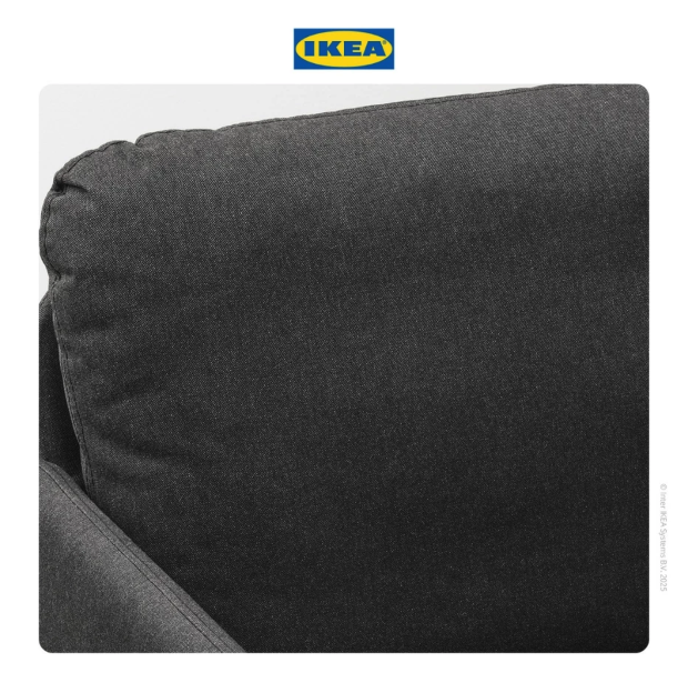  IKEA GLOSTAD Sofa 2 Dudukan Minimalis Knisa Abu