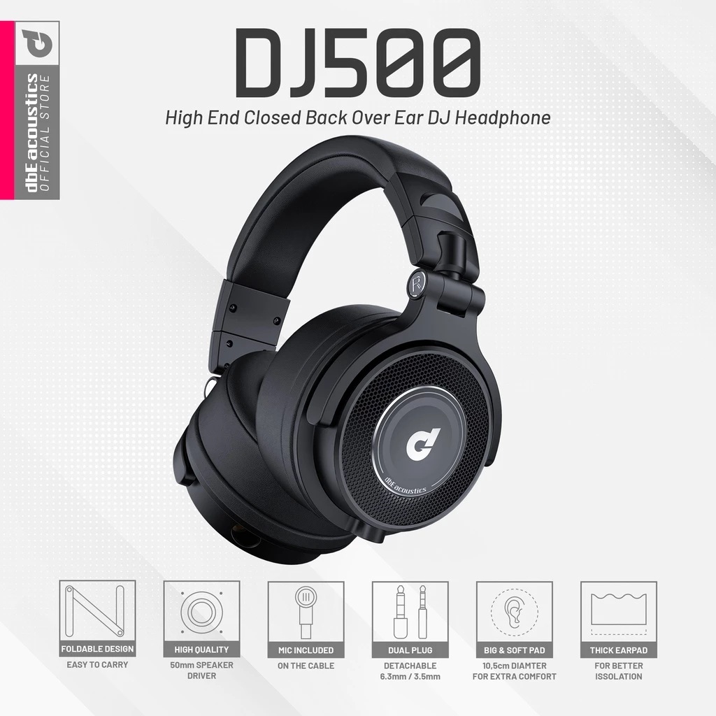 dbE Indonesia dbE High End Closed Back Over Ear DJ Headphone DJ500