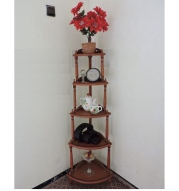 Rak Sudut Hiasan Kayu Jati