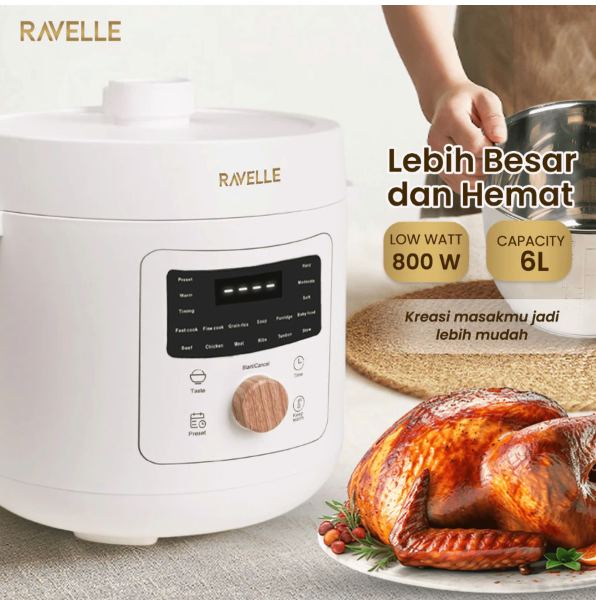 Anugerah Jaya Abadi Ravelle Digital Pressure Cooker 6 L SS304 