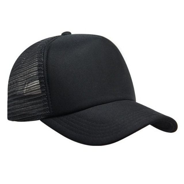 Snapback Topi Trucker Dewasa Hitam Polos