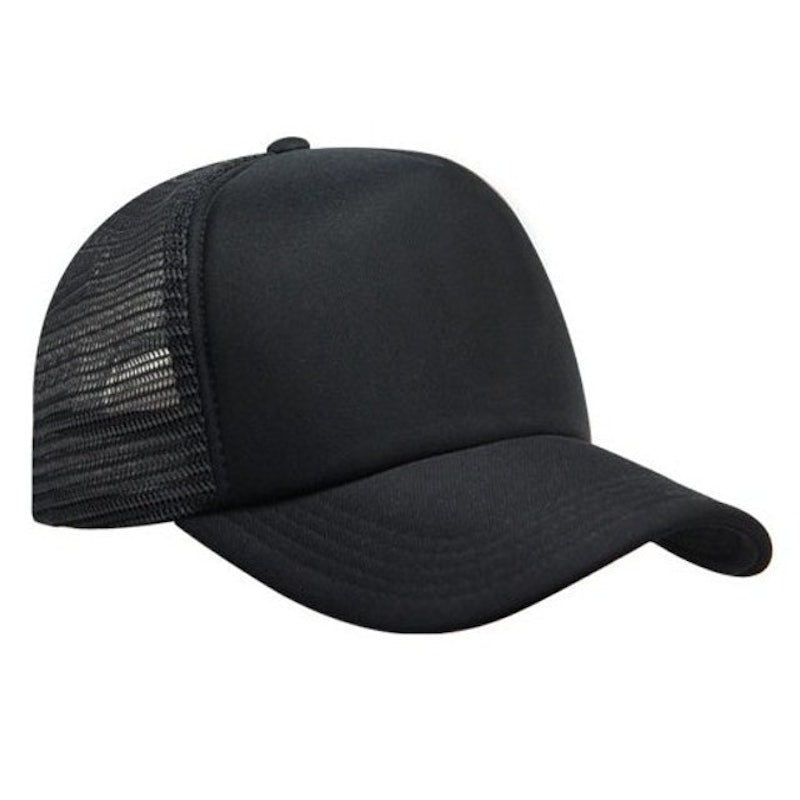 Topi Trucker Dewasa Hitam Polos 2
