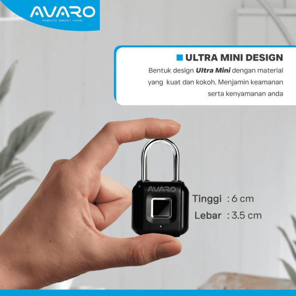 AVARO Smart Padlock Gembok Fingerprint 4