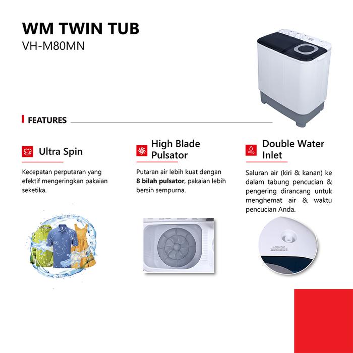 Toshiba Mesin Cuci Twin Tube E06 Series 3