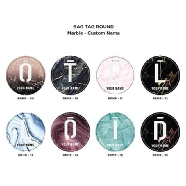 Round Bag Tag Marble Custom 5