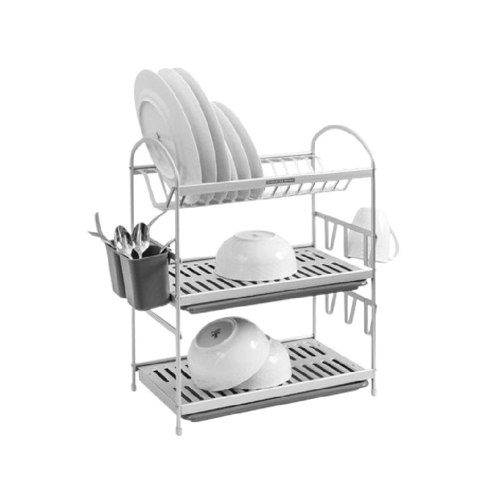 Azko Stora Rak Piring Aluminium 3 Tingkat