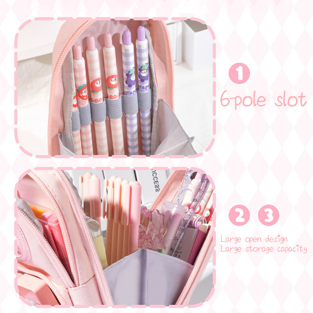  Kotak Pensil Sekolah Anak Perempuan 6 Ruang 