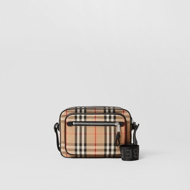 Vintage Check and Leather Crossbody Bag