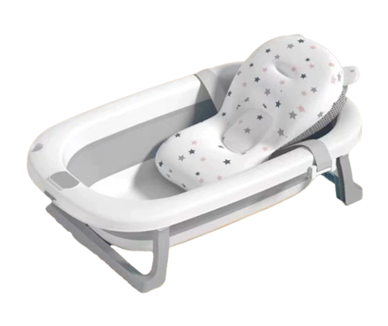 Momwell Foldable Baby Bath Tub with Pillow 1