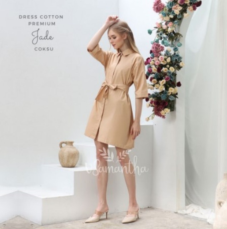 Cotton Shirt Dress Premium Jade 4