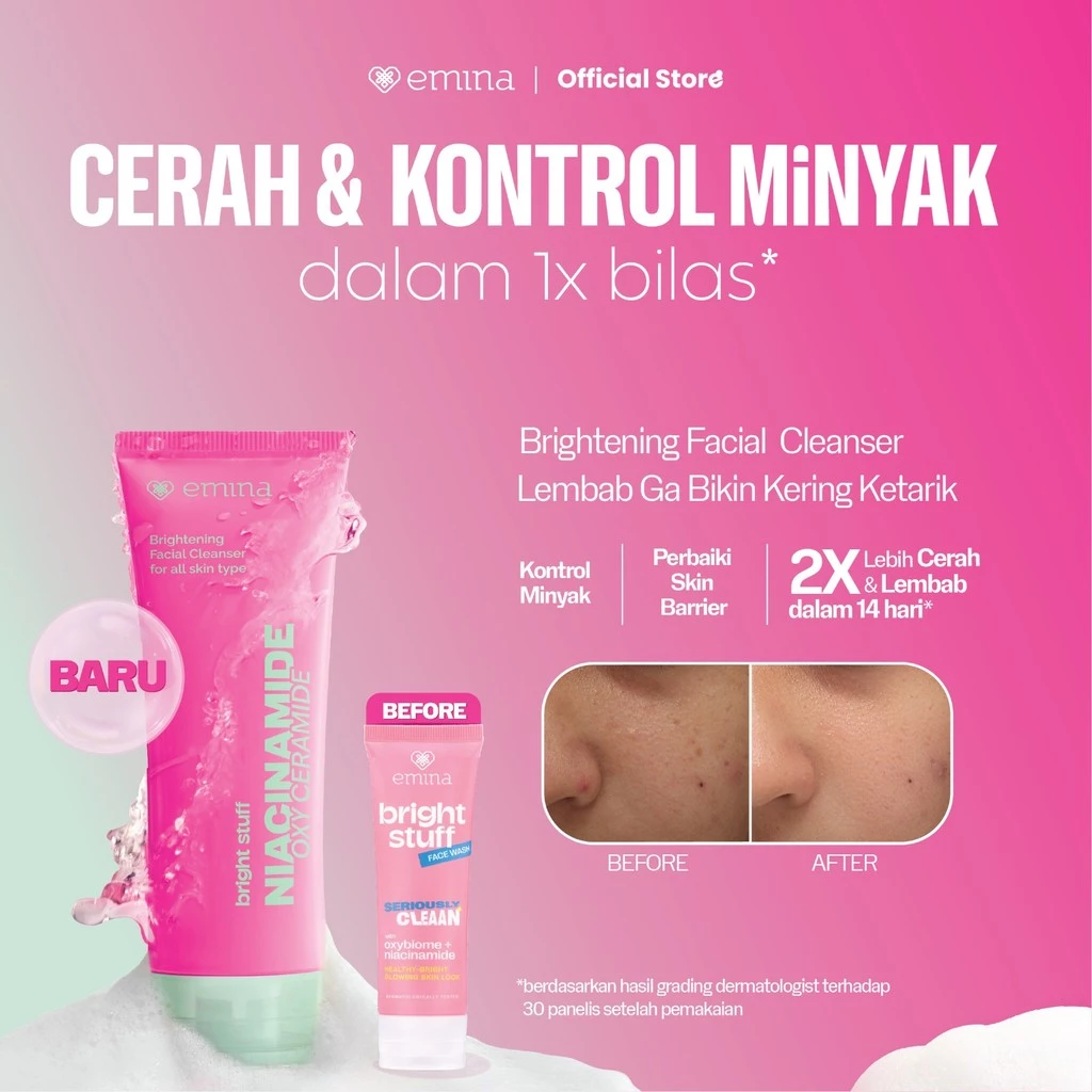 Paragon Technology and Innovation Emina Bright Stuff Niacinamide Oxy Ceramide Brightening Facial Cleanser